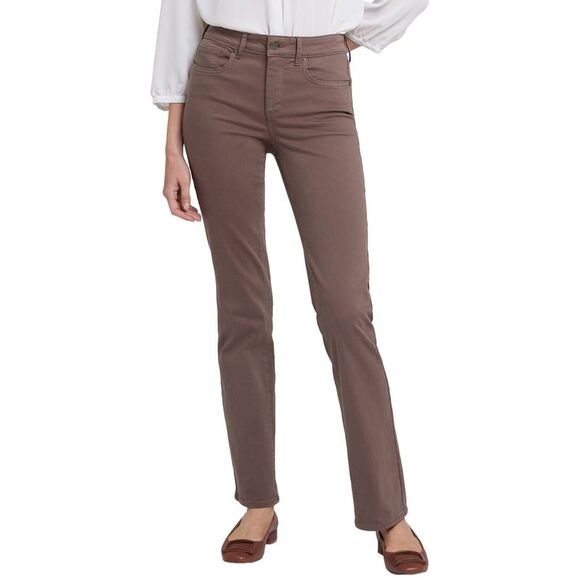 Nydj Womens  Marilyn Dark Wood Straight Leg Jean - Picture 1 of 3